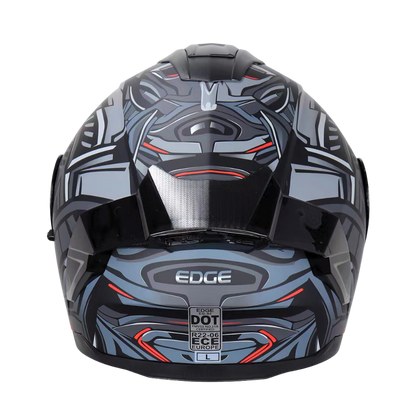 Casco EDGE Abatible Boston Steelix Gris Certificación DOT I ECE