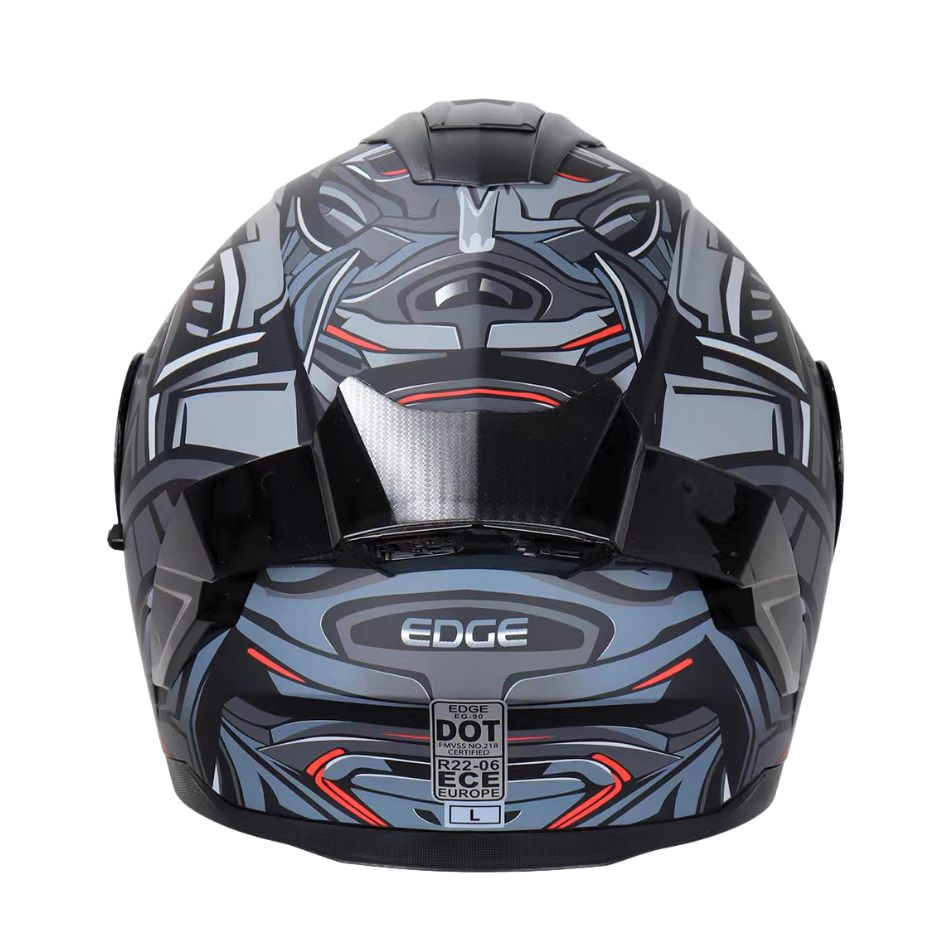 Casco EDGE Abatible Boston Steelix Gris Certificación DOT I ECE