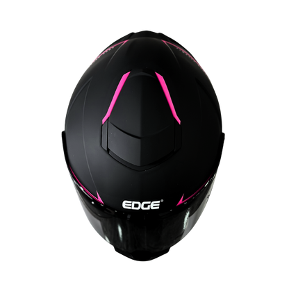 Casco EDGE Integral Shanghai Rush Negro/Rosado DOT-ECE