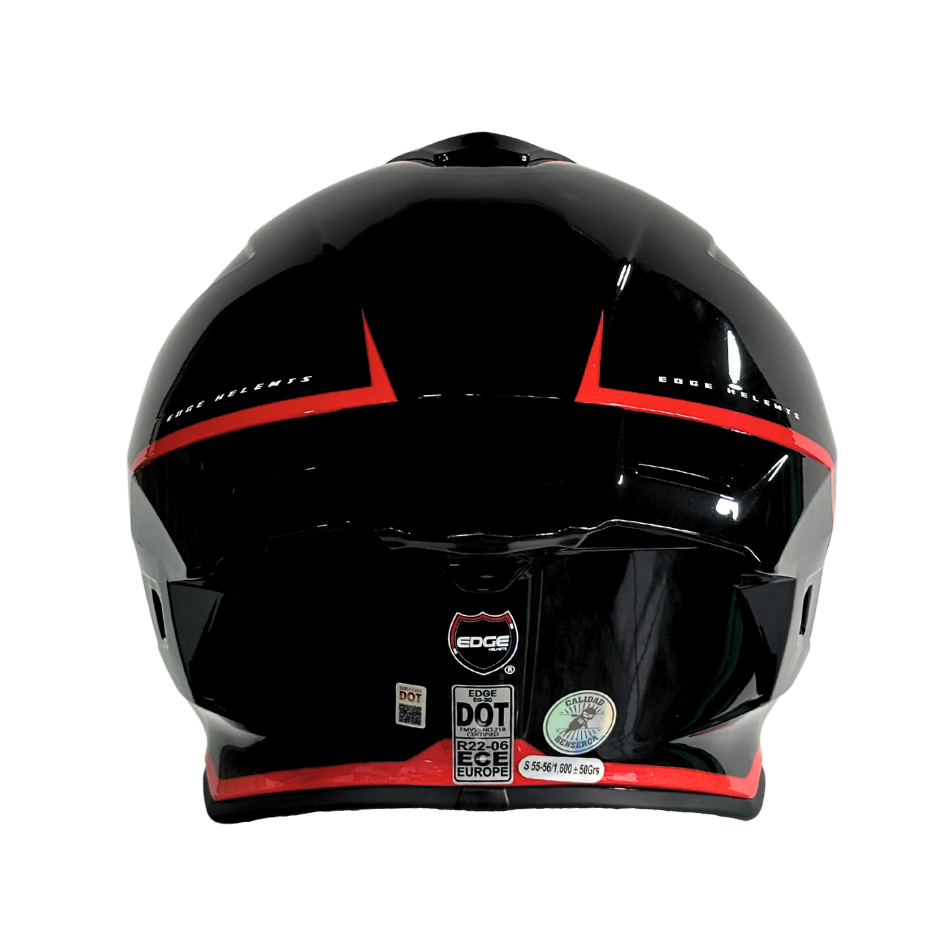 Casco EDGE Integral Shanghai Rush Negro / Rojo  DOT | ECE