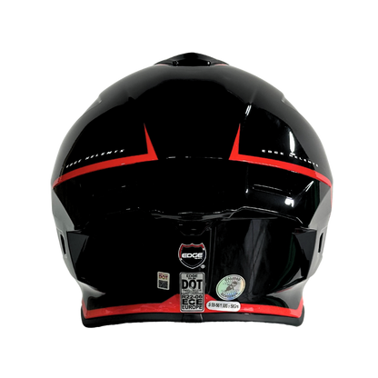 Casco EDGE Integral Shanghai Rush Negro / Rojo  DOT | ECE
