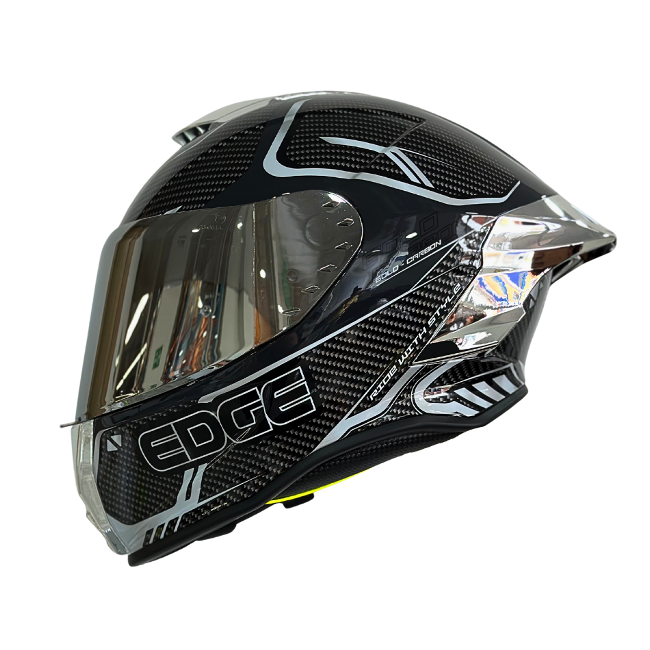 Casco EDGE Integral Shanghai Goldex Plateado Certificación DOT I ECE