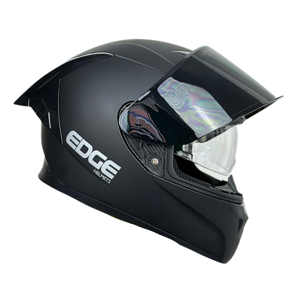 Casco EDGE Integral Racer Sólido Negro Certificación DOT