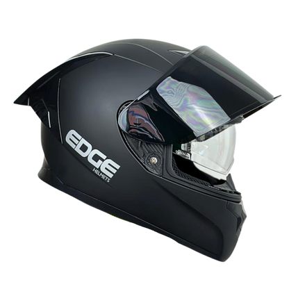Casco EDGE Integral Racer Sólido Negro Certificación DOT