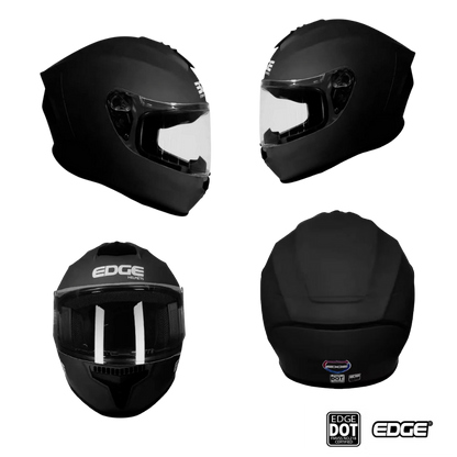 Casco EDGE Integral Frankie Solido Negro Certificación DOT