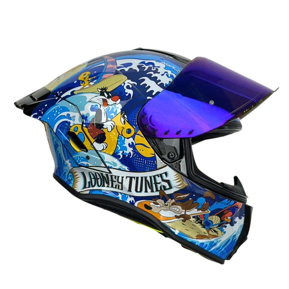 Casco WARNER Integral Shanghai Looney Tunes Certificación DOT I ECE