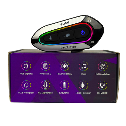 Intercomunicador para Casco de Moto Edge VR2 PLUS Bidireccional 2 Conductores