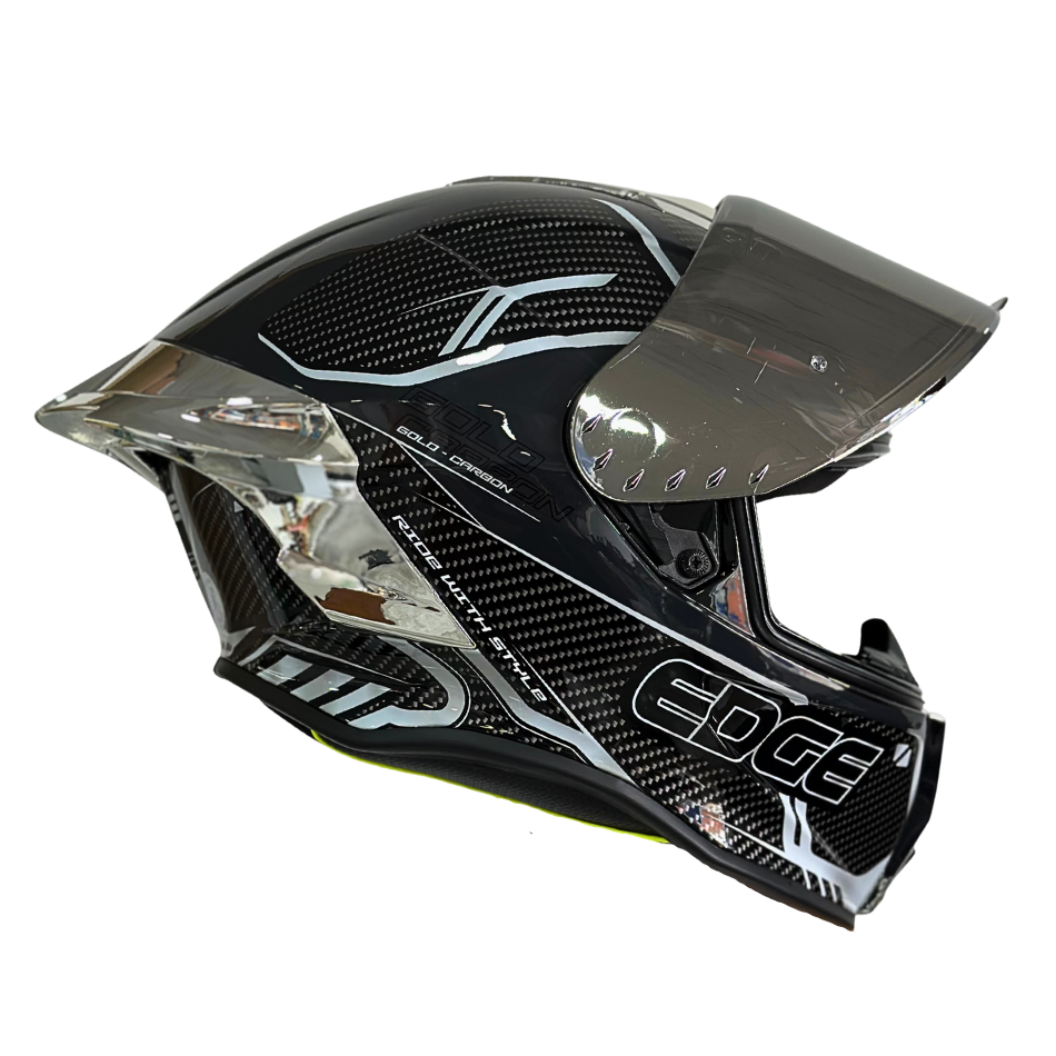 Casco EDGE Integral Shanghai Goldex Plateado Certificación DOT I ECE