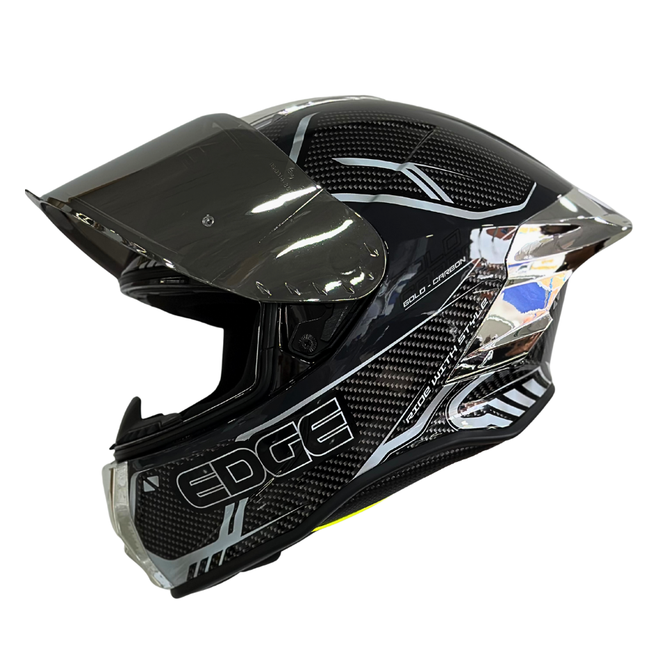 Casco EDGE Integral Shanghai Goldex Plateado Certificación DOT I ECE