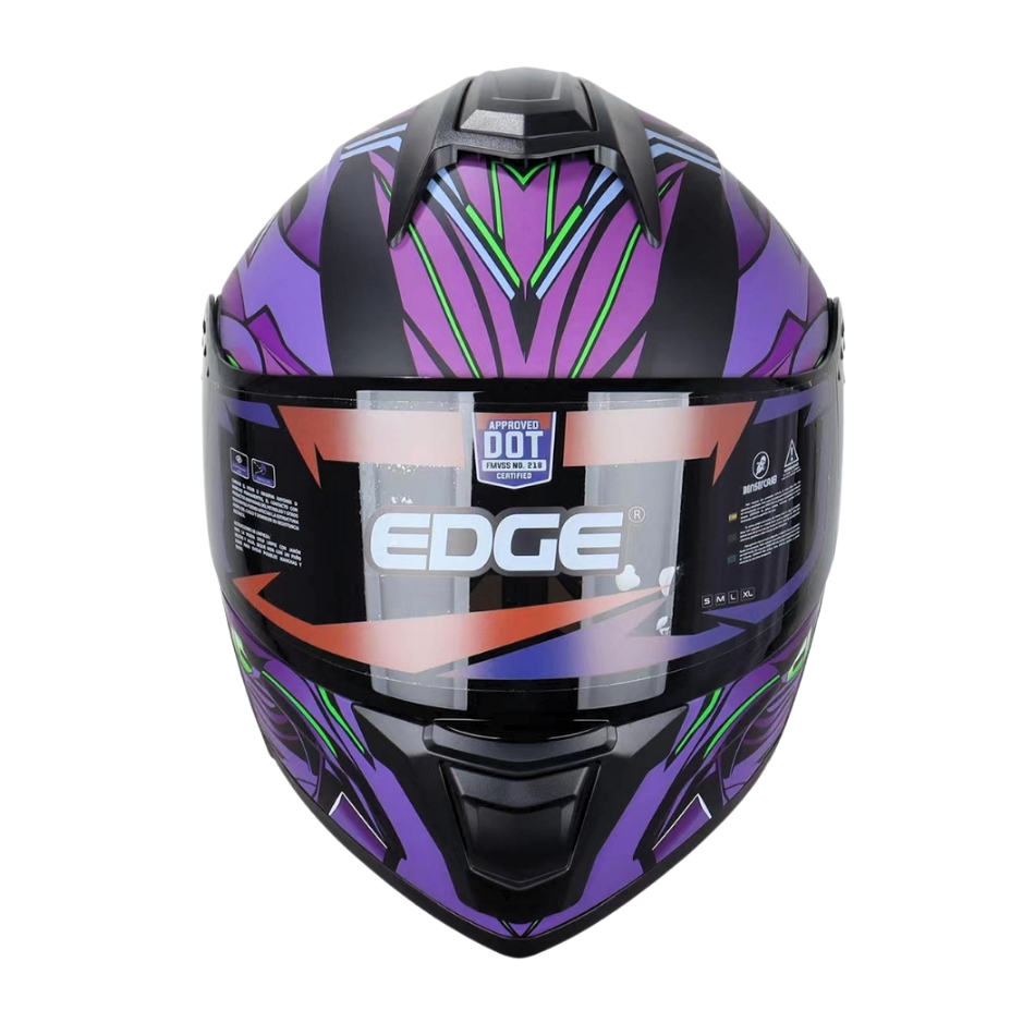 Casco EDGE Abatible Boston Steelix Morado Certificación DOT I ECE