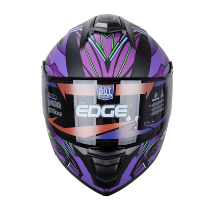 Casco EDGE Abatible Boston Steelix Morado Certificación DOT I ECE