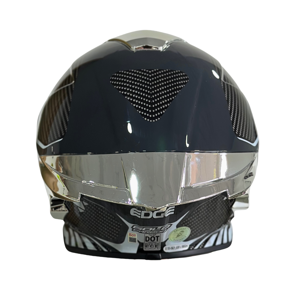Casco EDGE Integral Shanghai Goldex Plateado Certificación DOT I ECE