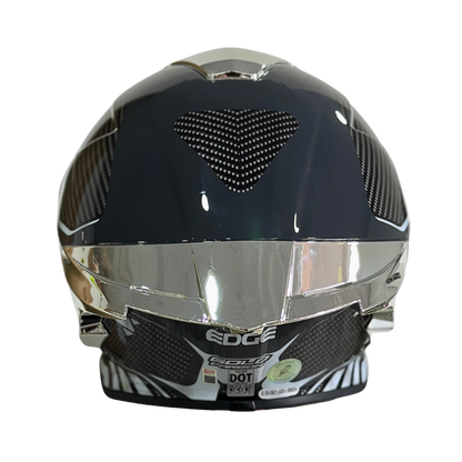 Casco EDGE Integral Shanghai Goldex Plateado Certificación DOT I ECE
