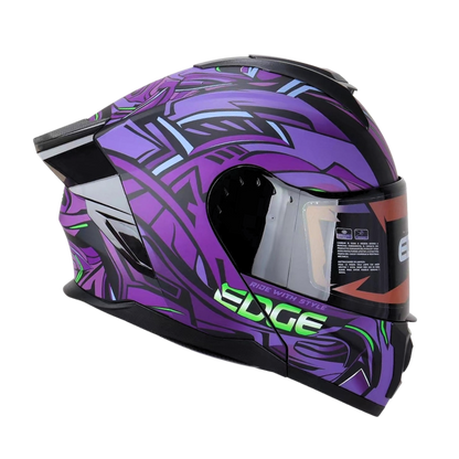Casco EDGE Abatible Boston Steelix Morado Certificación DOT I ECE