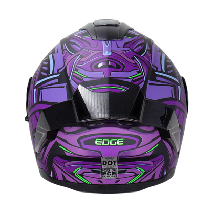 Casco EDGE Abatible Boston Steelix Morado Certificación DOT I ECE