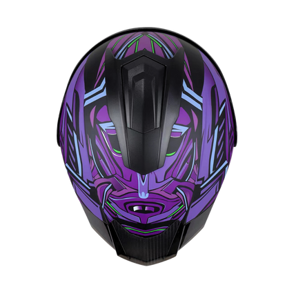 Casco EDGE Abatible Boston Steelix Morado Certificación DOT I ECE