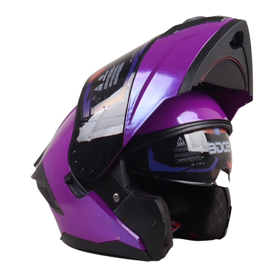 Casco EDGE Abatible Boston Sólido Morado Certificación DOT I ECE