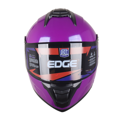 Casco EDGE Abatible Boston Sólido Morado Certificación DOT I ECE