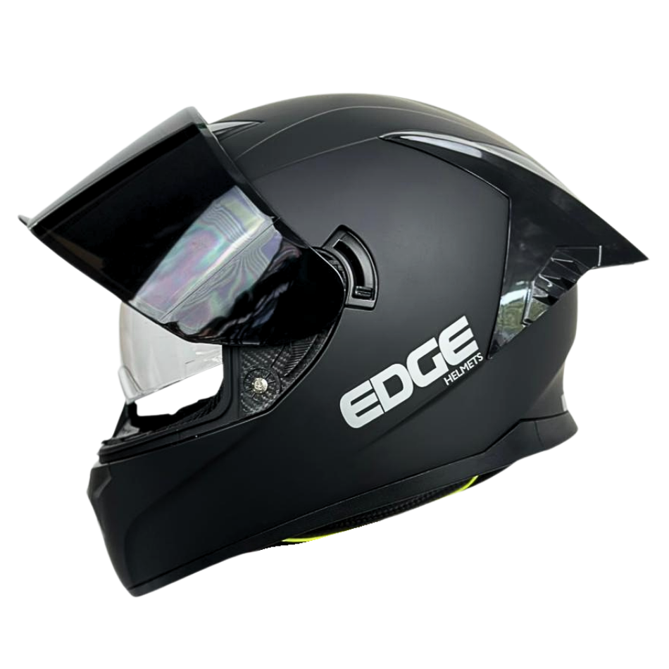 Casco EDGE Integral Racer Sólido Negro Certificación DOT