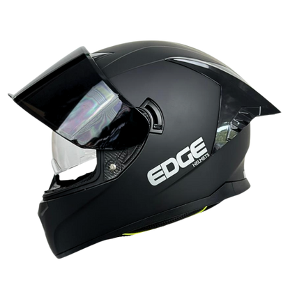 Casco EDGE Integral Racer Sólido Negro Certificación DOT