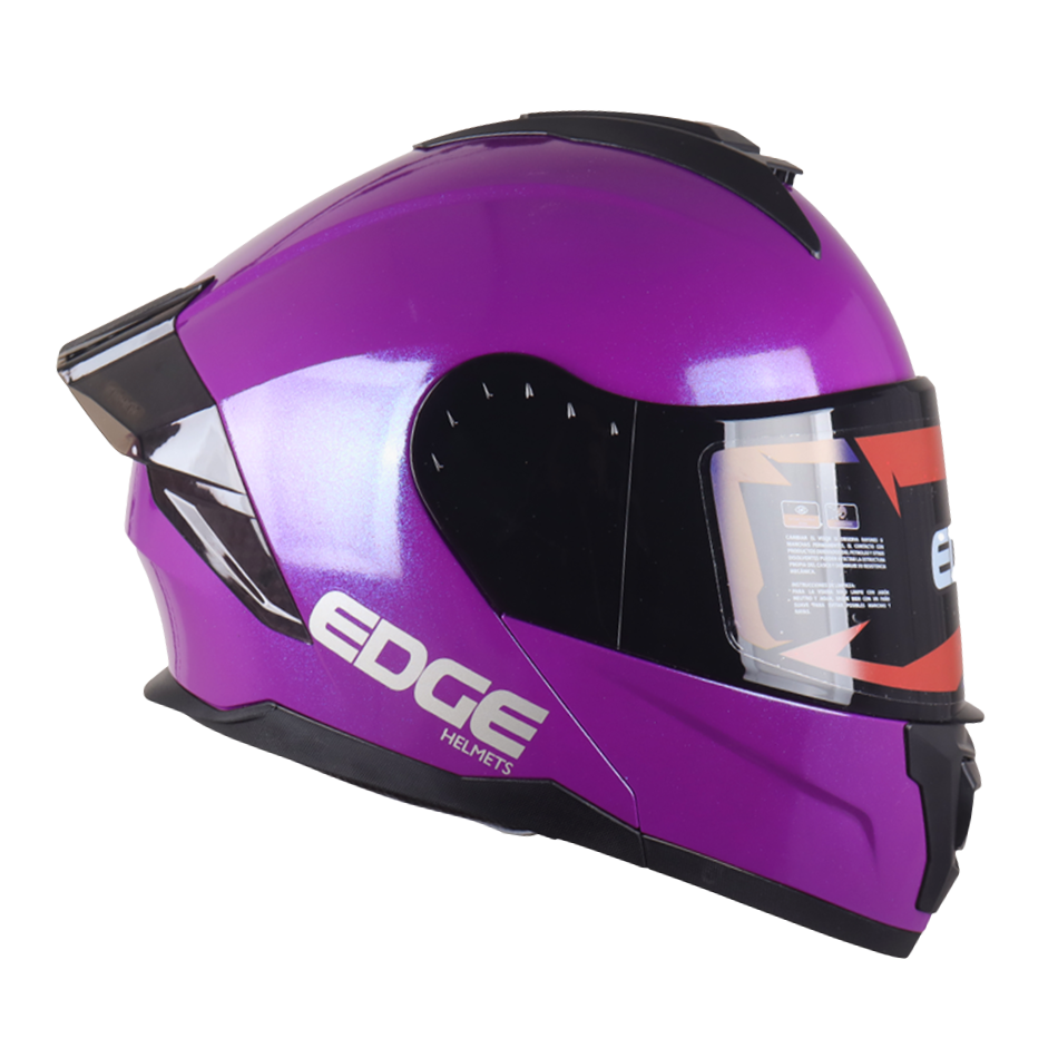 Casco EDGE Abatible Boston Sólido Morado Certificación DOT I ECE