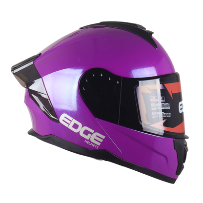 Casco EDGE Abatible Boston Sólido Morado Certificación DOT I ECE