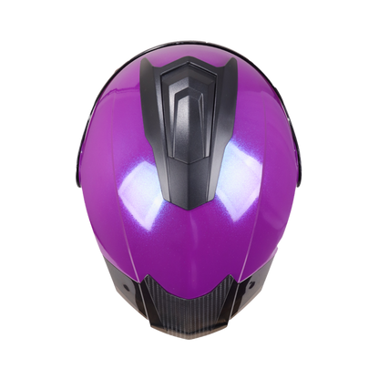 Casco EDGE Abatible Boston Sólido Morado Certificación DOT I ECE