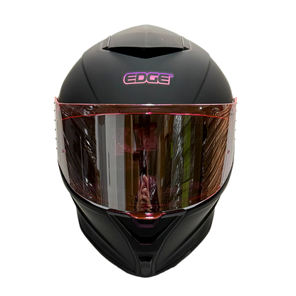 Casco EDGE Integral Shanghai Sólido Logo Rosa Certificación DOT I ECE
