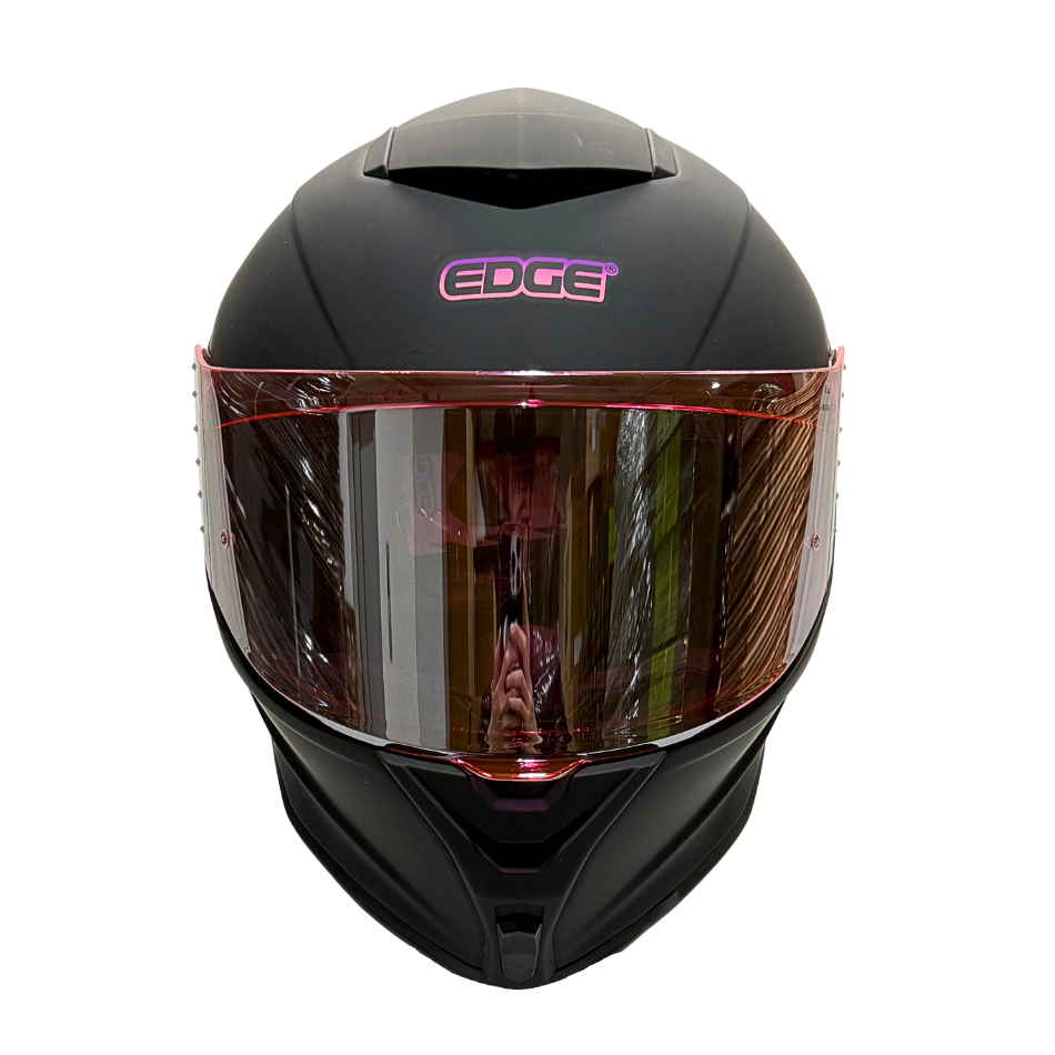 Casco EDGE Integral Shanghai Sólido Logo Rosa Certificación DOT I ECE