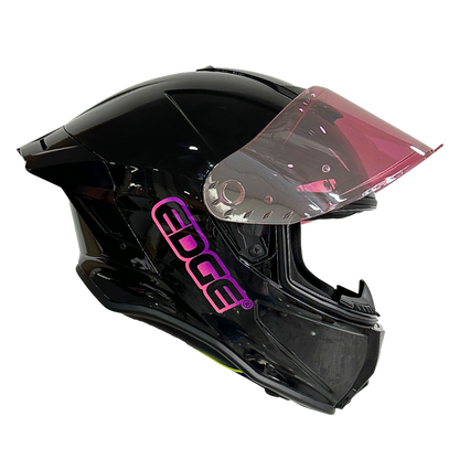 Casco EDGE Integral Shanghai Sólido Logo Rosa Certificación DOT I ECE