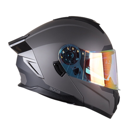 Casco EDGE Abatible Boston Solido Gris Certificación DOT I ECE