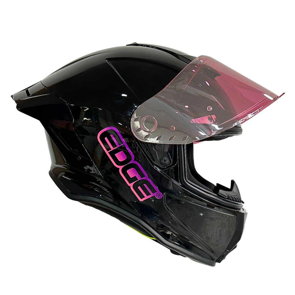 Casco EDGE Integral Shanghai Sólido Logo Rosa Certificación DOT I ECE
