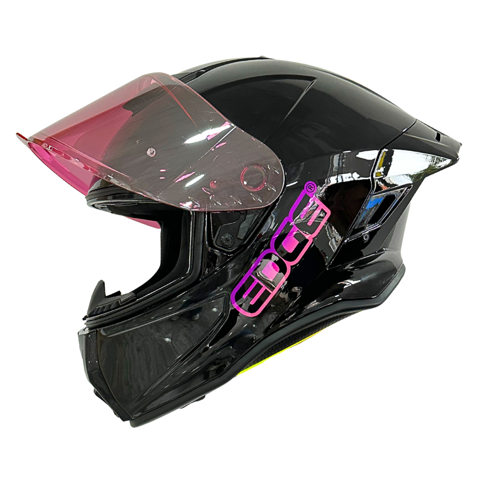 Casco EDGE Integral Shanghai Sólido Logo Rosa Certificación DOT I ECE