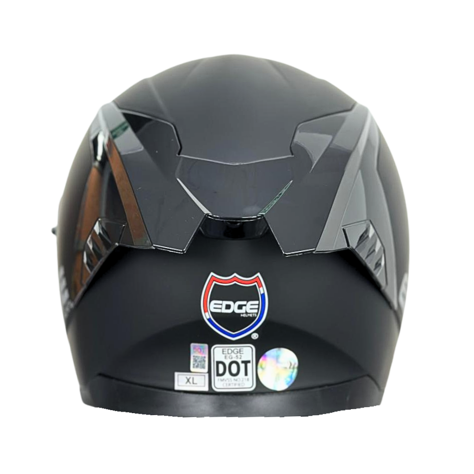 Casco EDGE Integral Racer Sólido Negro Certificación DOT