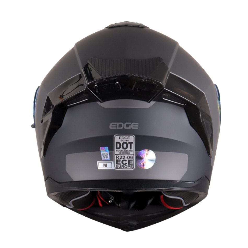 Casco EDGE Abatible Boston Solido Gris Certificación DOT I ECE