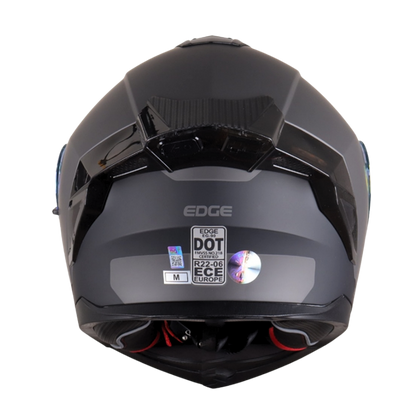 Casco EDGE Abatible Boston Solido Gris Certificación DOT I ECE