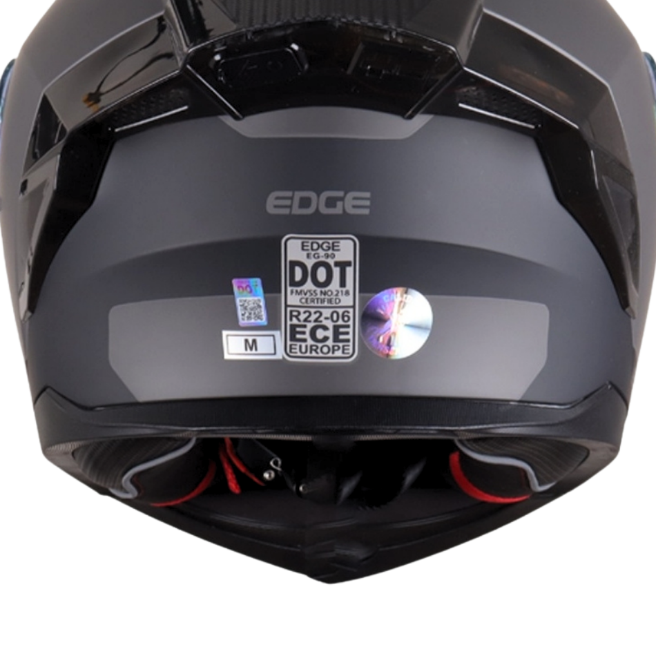 Casco EDGE Abatible Boston Solido Gris Certificación DOT I ECE