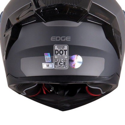Casco EDGE Abatible Boston Solido Gris Certificación DOT I ECE
