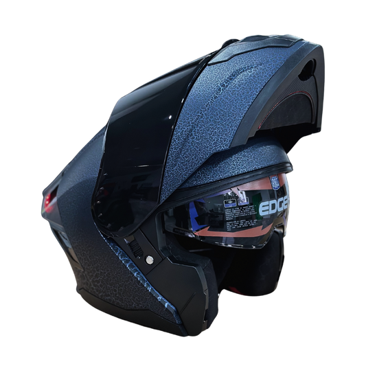 Casco EDGE Abatible Boston Sólido Azul Certificación DOT | ECE