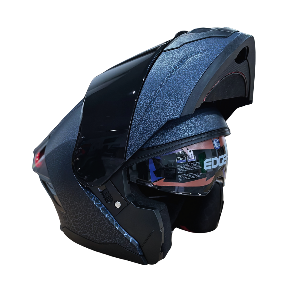 Casco EDGE Abatible Boston Sólido Azul Certificación DOT | ECE