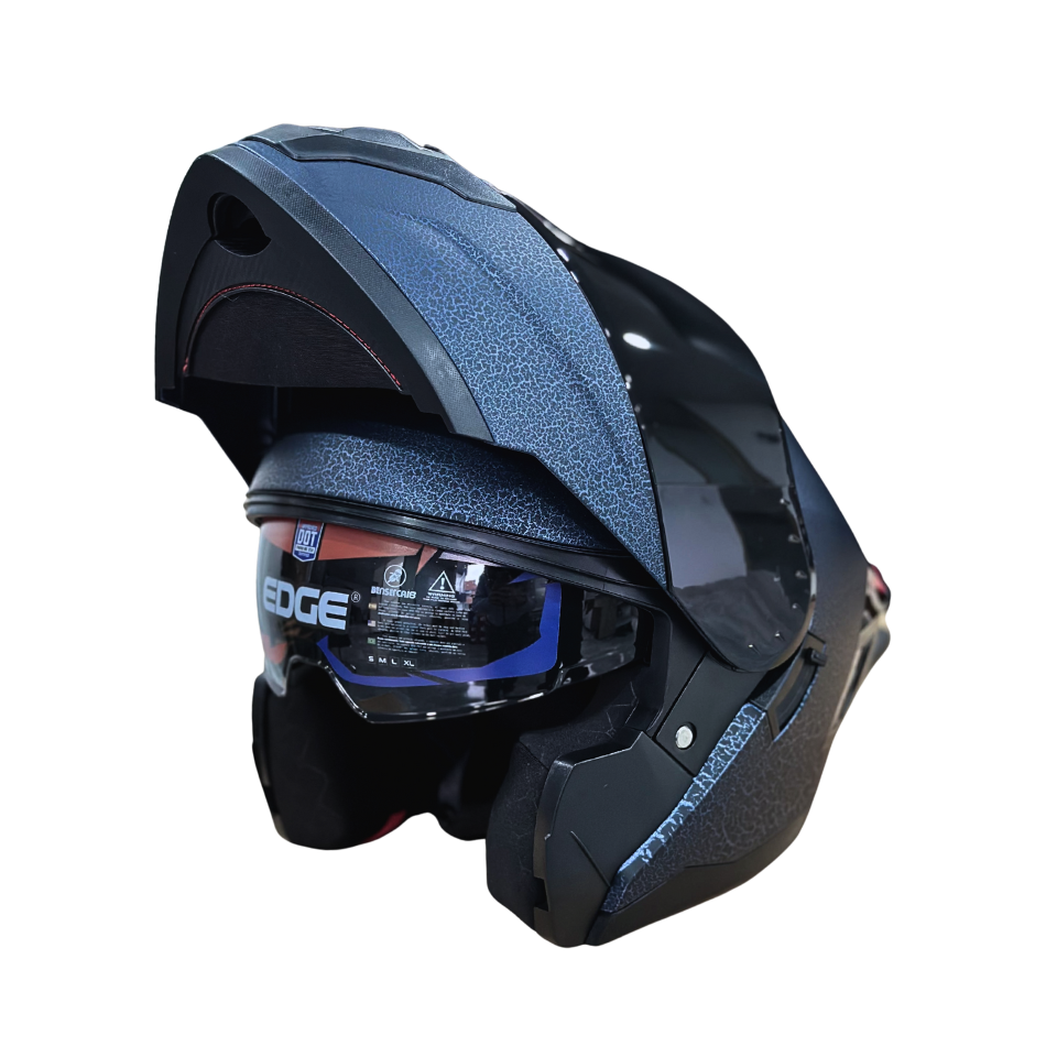 Casco EDGE Abatible Boston Sólido Azul Certificación DOT | ECE