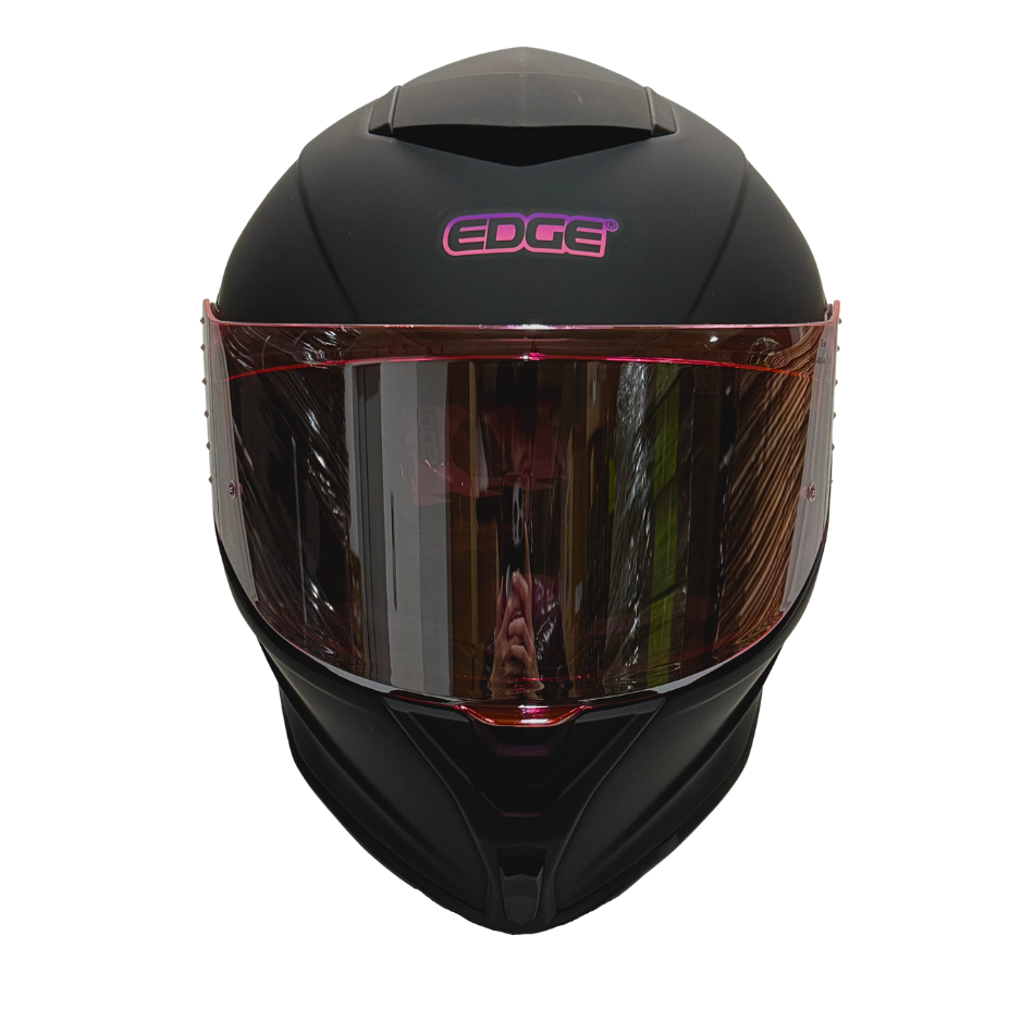 Casco EDGE Integral Shanghai Sólido Logo Rosa Certificación DOT I ECE