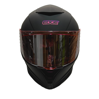 Casco EDGE Integral Shanghai Sólido Logo Rosa Certificación DOT I ECE