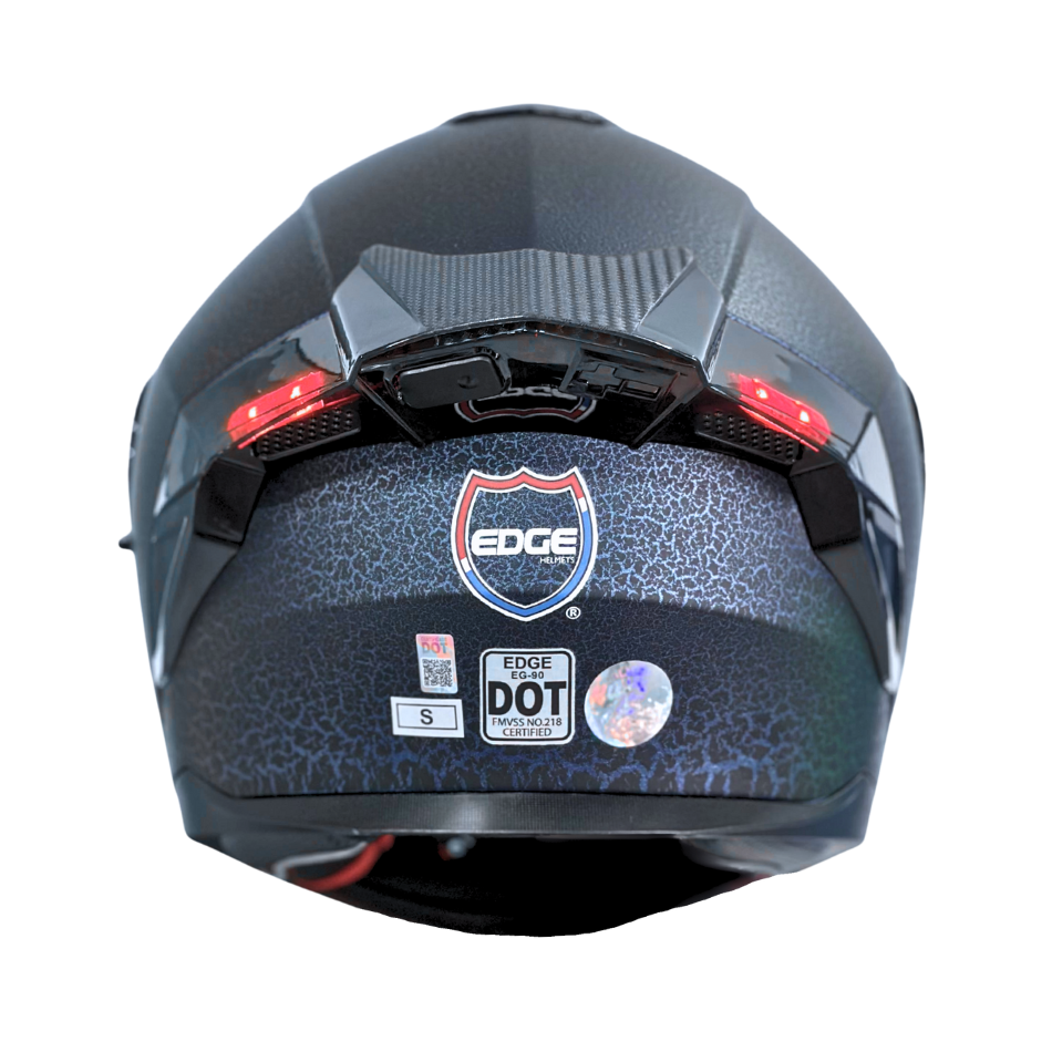 Casco EDGE Abatible Boston Sólido Azul Certificación DOT | ECE