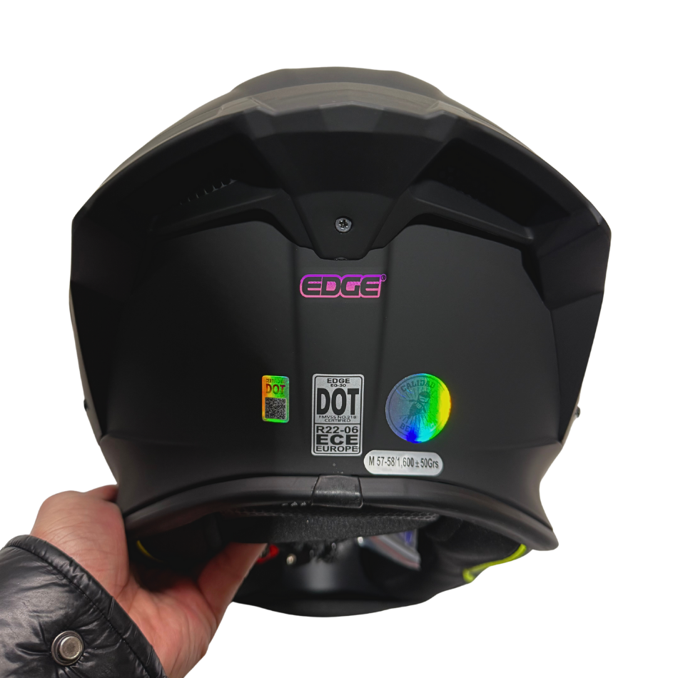 Casco EDGE Integral Shanghai Sólido Logo Rosa Certificación DOT I ECE