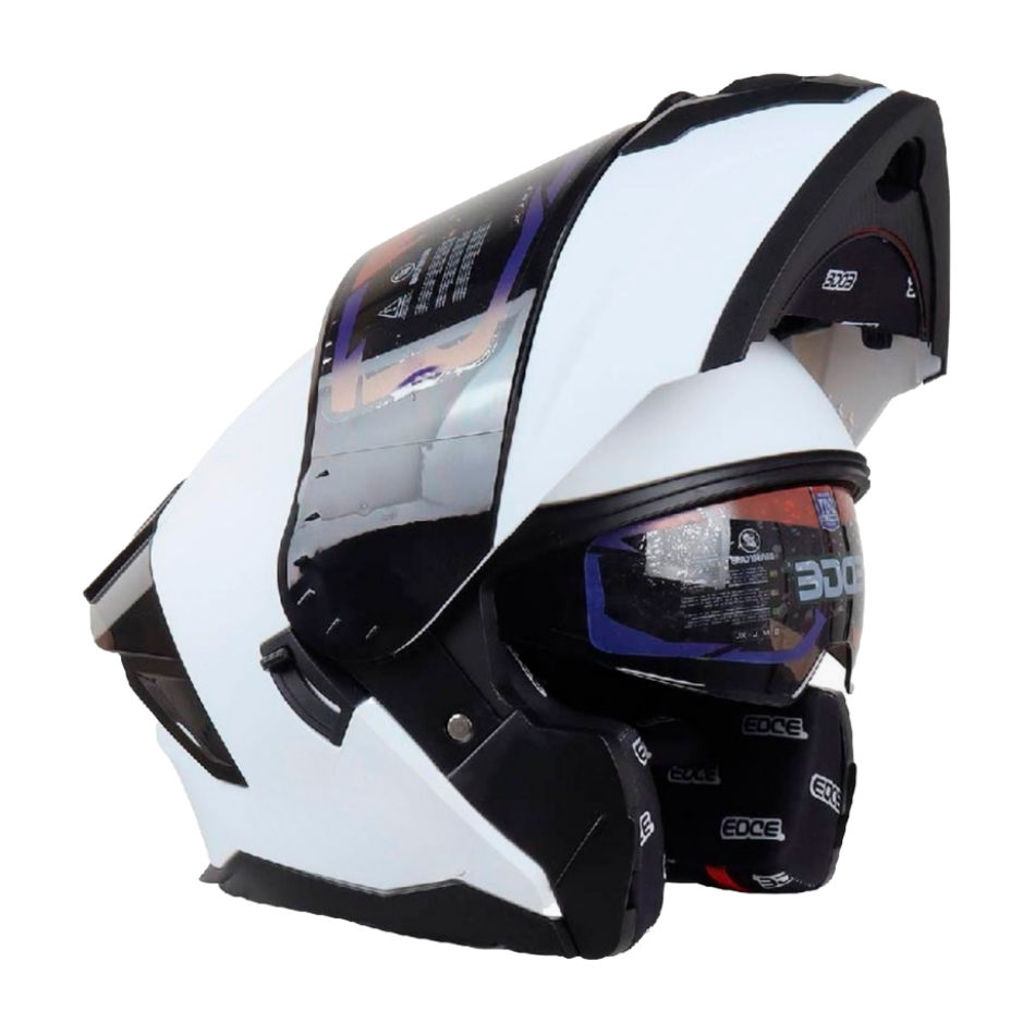 Casco EDGE Abatible Boston Sólido Blanco Certificación DOT I ECE