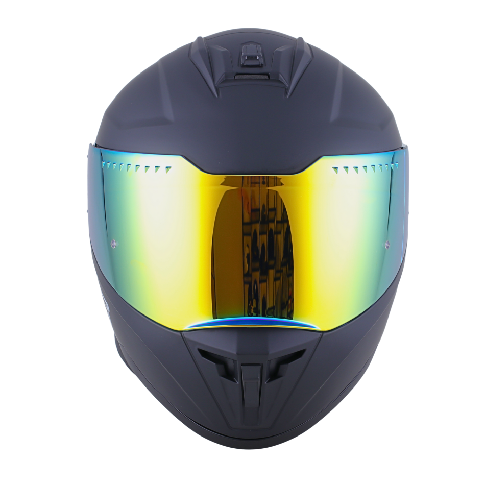 Casco EDGE Integral Extreme Solido Negro / Dorado Metalizado Certificación DOT I ECE