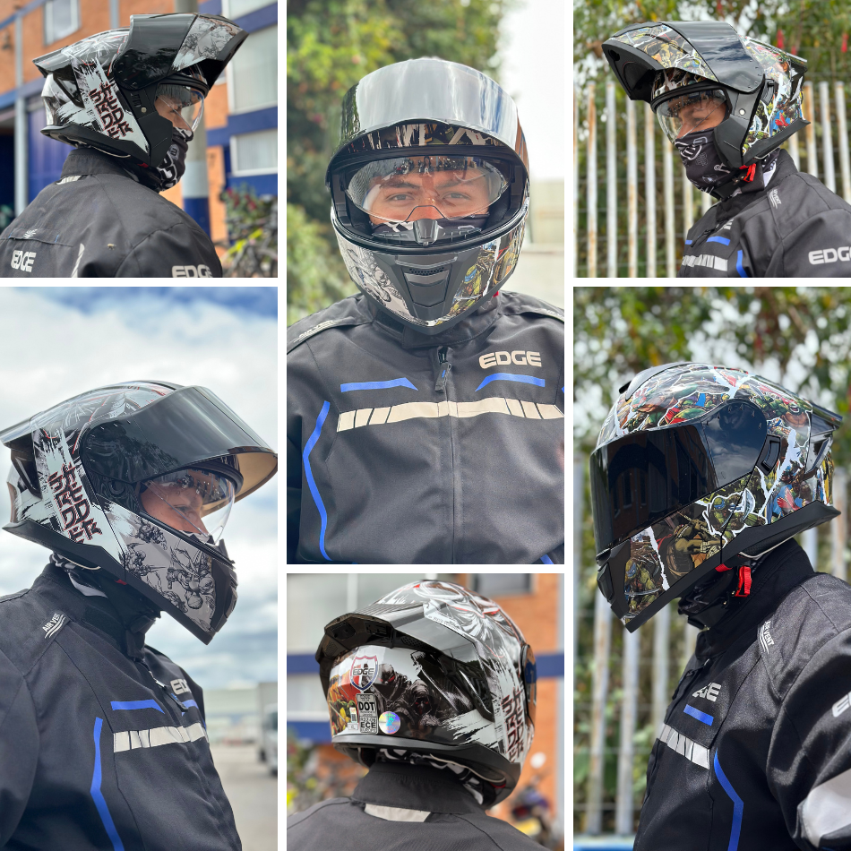 Casco Nickelodeon Abatible Boston Tortugas Ninja Brillante