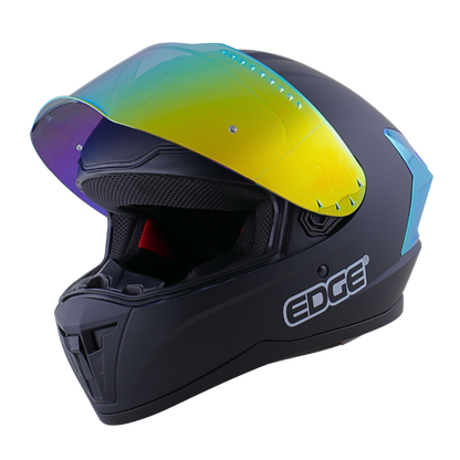 Casco EDGE Integral Extreme Solido Negro / Dorado Metalizado Certificación DOT I ECE