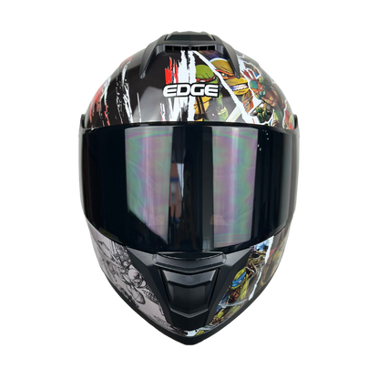 Casco Nickelodeon Abatible Boston Tortugas Ninja Brillante